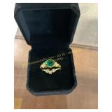 Stacked Emerald Colored Promise Ring Size 6