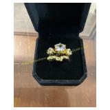 Stacked Clear Gemstone Wedding Ring Size 6