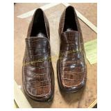 Franco Sarto 6.5 Croc Print Leather Loafers