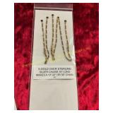 3ct Gold Over Sterling Silver Chains 10in Long