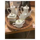 Tea Pots, Creamer, Misc Pottery