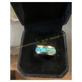 Ladies Daily Wear Blue Banded Ring Size 6