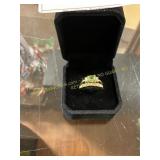 Ladies Stacked Emerald Color Stone Ring 6