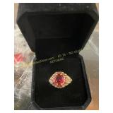 Ladies Ruby Colored Gemstone Ring Size 6