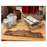 Canisters, Saucer Dishes, Corn Drying Rack