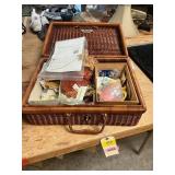 Basket With Sewing Supplies