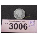 1898 Barber silver quarter