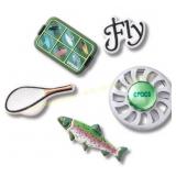 Crocs Jibbitz Fly Fishing Shoe Charms 5-Pack