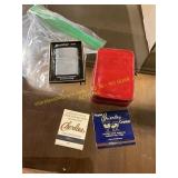 Vintage Cigarette Case, Zippo Lighter, Matches