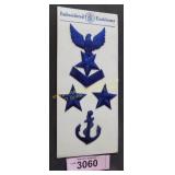 Vintage embroidered navy military emblems patches