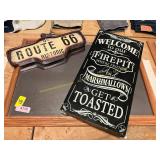 Metal Route 66 Sign, Mirror, Sign