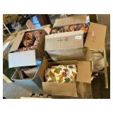 Chair cushions, head board, paper bags,