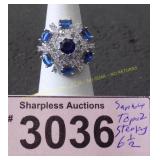 Saphire and topaz lab  sterling ring. Size 6 ï¿½