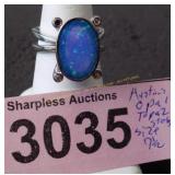 Australian opal & topaz sterling ring size 7 ï¿½.