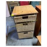 Wicker drawer cabinet