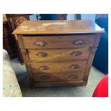 4 drawer acorn handle walnut chest of drawers