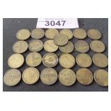 bag of vintage trade tokens