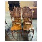 6 ct. pressed back wood dining chairs