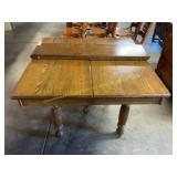 Square oak table with leaves