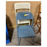 2 ct. metal folding chairs,