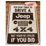 Metal Jeep 4x4 Sign
