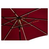 allen + roth 9-ft Red Solar Patio Umbrella