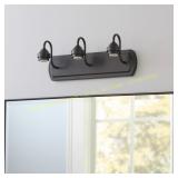 Style Selections 18-in 3-Light Black LED