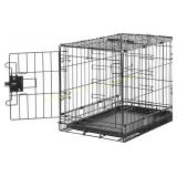 Amazon Basics Foldable Metal Pet Crate Black