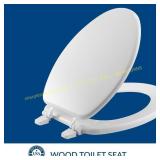 Project Source Wood White Elongated Toilet Seat