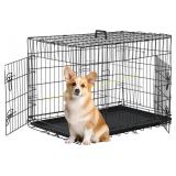 FDW 30-Inch Dog Crate with Double Door, Black