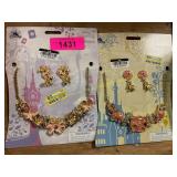 Disney Rapunzel & Belle Necklace & Earrings Set