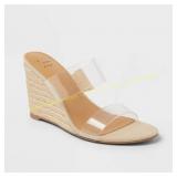 Size 11 New Day Ansel Double Band Wedge Heels Tan