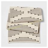 Threshold Cotton Diamond Table Runner, Black