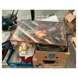 Yards tools, rope, picture, books