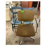 Office chai, blue painted chairs