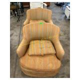 2 ct. yellow upholstered chairs