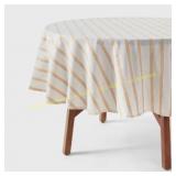 Threshold 70" Cotton Striped Tablecloth Yellow
