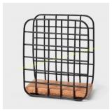 Iron & Mangowood Napkin Holder, Black