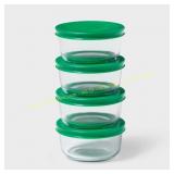 Room Essentials Round Glass Storage Set Green