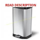 Glad Step Trash Can, 20 Gal, Stainless