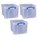Really Useful Box 32L Plastic Storage, 3 Pack