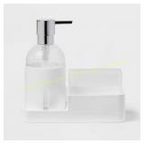 Brightroom Soap Pump with Silicone Holder, White