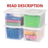 IRIS Plastic File Box Legal/Letter 4 Pack