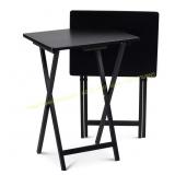 PJ Wood Folding TV Tray Tables, 2-Piece Set