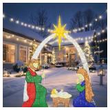 JAMFLY Lighted Outdoor Nativity Scene Set
