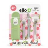 Ello OTG Cutlery Set Green/Pink