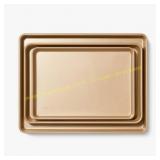 Figmint 3pc Nonstick Baking Sheet Set, Gold