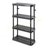 Black 4-Tier Plastic Garage Shelf (32x55x14)