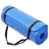 BalanceFrom 1-Inch Yoga Mat with Strap, Blue