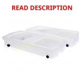 Cleverstore Under-Bed Wheeled Box, 68 qt (2)